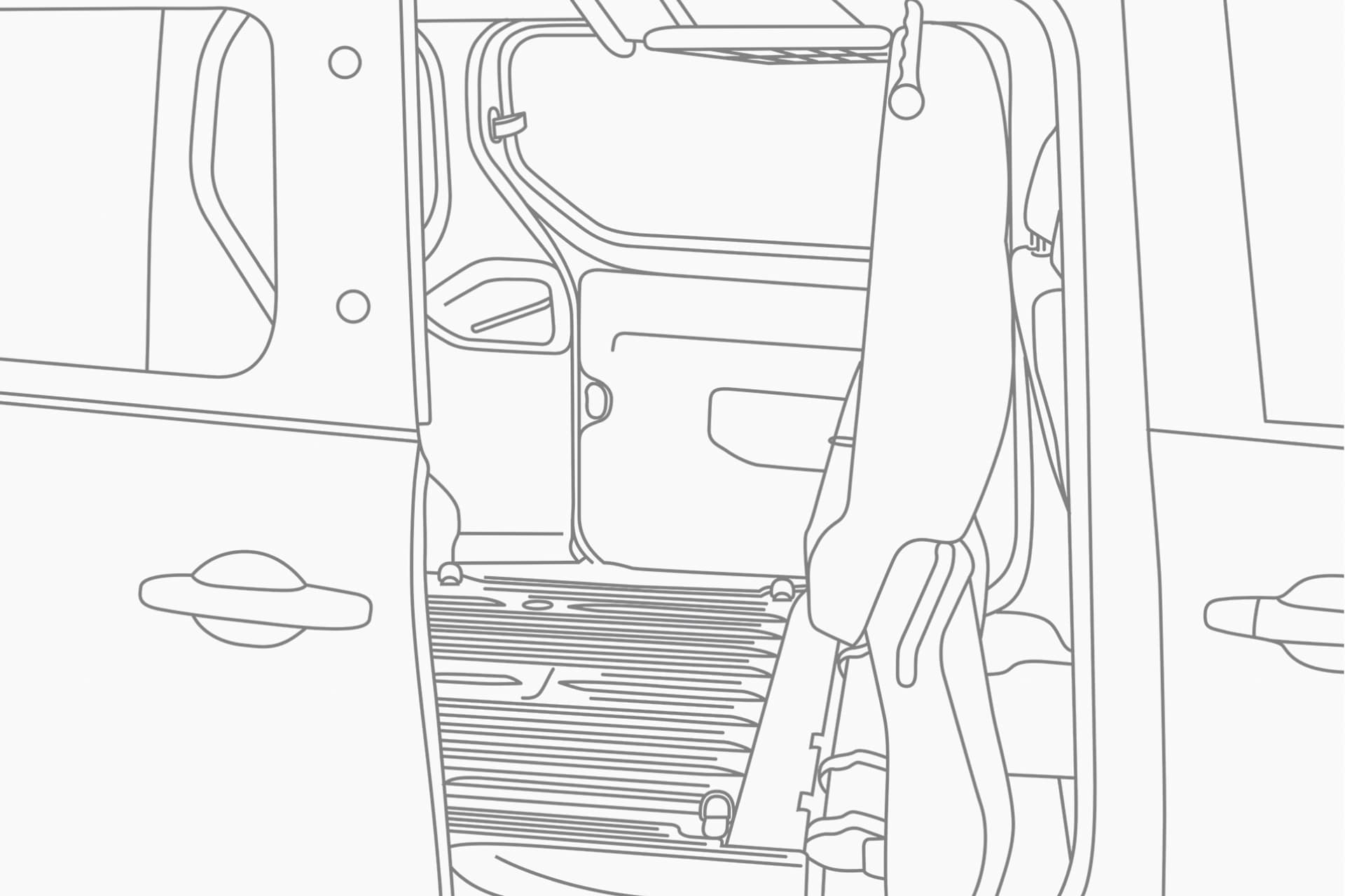 Nissan Towstar Van  -  Illustration showing capacity of  a CREW Van  EV interior 